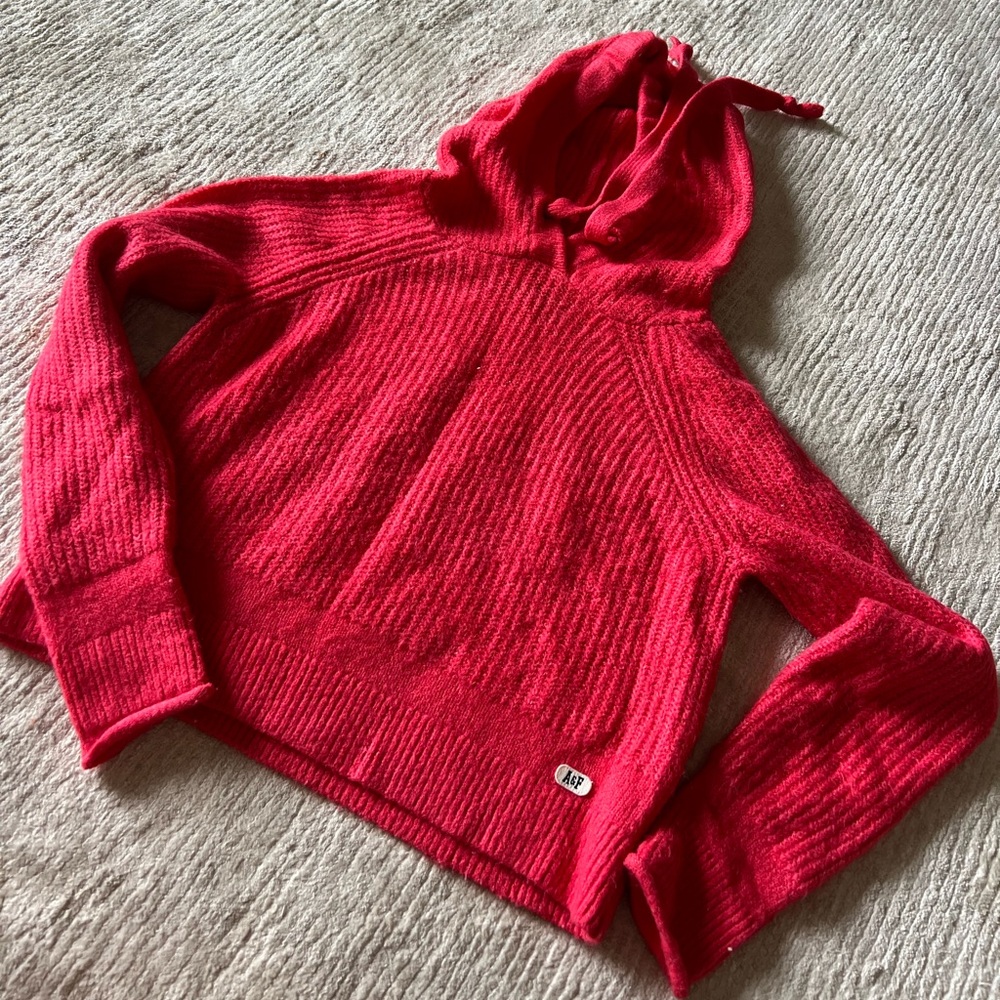 Abercrombie & Fitch Vibrant Red Hooded Sweater